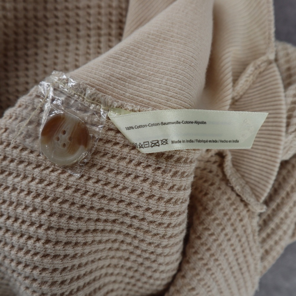 Free People Scout Jacket Thermal Shacket Waffle Knit Oversized XS Beige Cotton - Picture 7 of 10